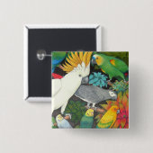 Papageien und Bromeliads Button (Vorne & Hinten)