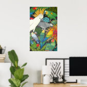 Papageien und Bromeliads Poster (Heimbüro)