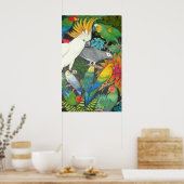 Papageien und Bromeliads Poster (Küche)