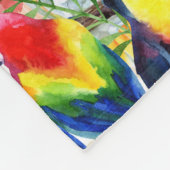 Papageien und Palmblätter Fleecedecke (Ecke)