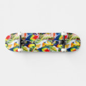 Papageien und Palmblätter Skateboard (Horizontal)