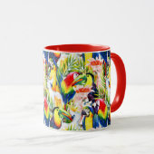 Papageien und Palmblätter Tasse (VorderseiteRechts)