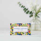 Papageien und Palmblätter Visitenkarte (Stehend Vorderseite)