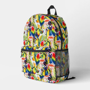 Papageien und Palmen-Blätter Bedruckter Rucksack