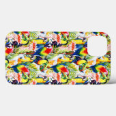 Papageien und Palmen-Blätter Case-Mate iPhone Hülle (Rückseite (Horizontal))