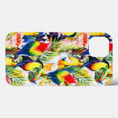 Papageien und Palmen-Blätter Case-Mate iPhone Hülle (Rückseite (Horizontal))
