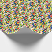 Papageien und Palmen-Blätter Geschenkpapier (Ecke)