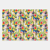 Papageien und Palmen-Blätter Geschenkpapier Set (Vorderseite 3)