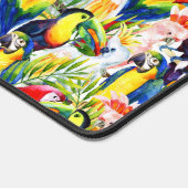 Papageien und Palmen-Blätter Schreibtischunterlage (Ecke)