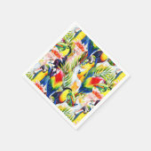 Papageien und Palmen-Blätter Serviette (Ecke)