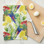 Papageien und tropische Frucht Küchentuch (Viertel Falte)