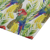 Papageien und tropische Frucht Schneidebrett (Ecke)