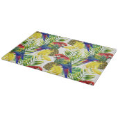 Papageien und tropische Frucht Schneidebrett (Ecke)