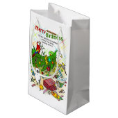 Papageien- und Weihnachtsbaum Kleine Geschenktüte (Rückseite Schrägansicht)