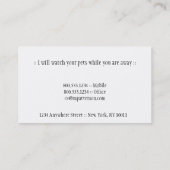 Papageien-Vogel-Tierhaustier-Modell-Visitenkarten Visitenkarte (Rückseite)