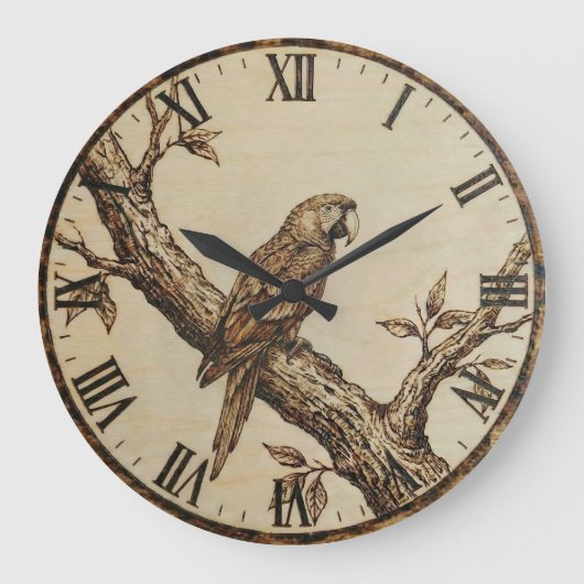 Papageien-Wanduhr Große Wanduhr (Vorderseite)