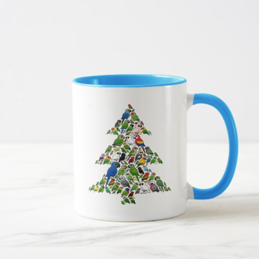Papageien-Weihnachtsbaum Tasse (Rechts)