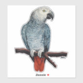 Papageienaufkleber Afrikanischer Grau-Papagei Aufkleber (Blatt)