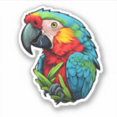 Papageienbild Cartoon Aufkleber (Vorderseite)