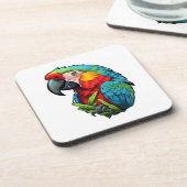 Papageienbild Cartoon Getränkeuntersetzer (Linke Seite)