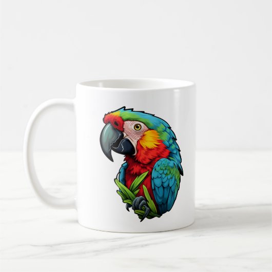 Papageienbild Cartoon Kaffeetasse (Links)