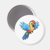 Papageienbild Cartoon Magnet (Vorderseite/Rückseite)