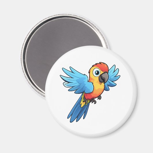 Papageienbild Cartoon Magnet (Vorderseite/Rückseite)