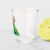 Papageienbild in Schiebeglas Schnapsglas (Rechts)
