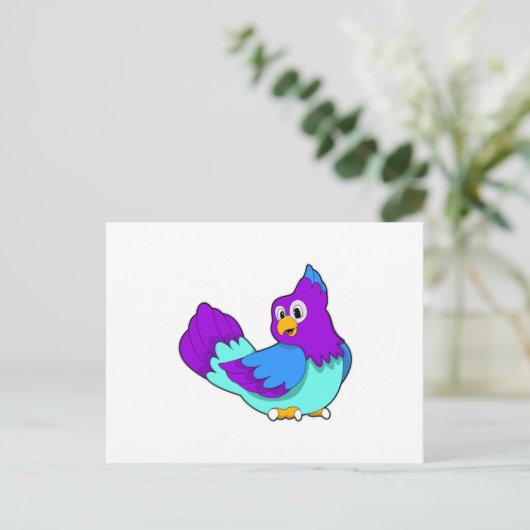 Papageienblau Postkarte (Stehend Vorderseite)