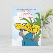 Papageieneinladung Einladung (Stehend Vorderseite)