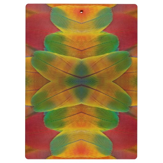 Papageienfeder Kaleidoskop Klemmbrett (Rückseite)