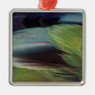 Papageienfeder-Musterdesign Silbernes Ornament