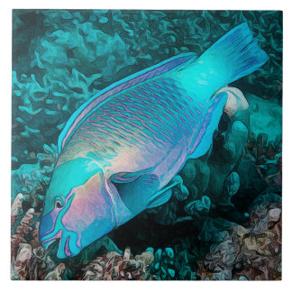 Papageienfisch Bunter Korallenriff Ozean Fisch Fliese