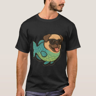 Papageienfisch mit einem lustigen Mops-Kopf T-Shirt