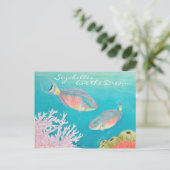 Papageienfisch Postkarte (Stehend Vorderseite)