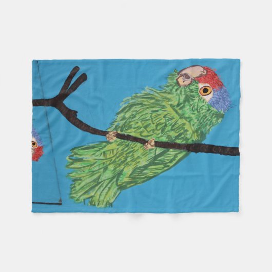 Papageienflockendecke Fleecedecke (Vorderseite (Horizontal))
