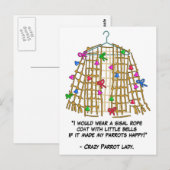 Papageienfrau Postkarte (Vorne/Hinten)