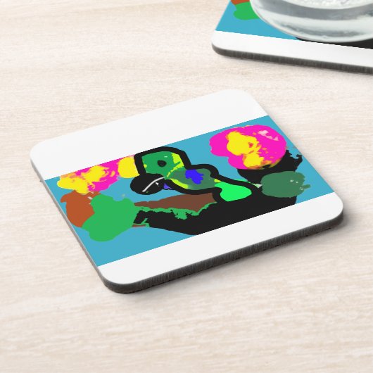 Papageienfreude Getränkeuntersetzer (Linke Seite)