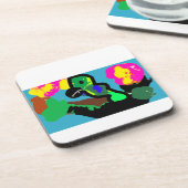 Papageienfreude Getränkeuntersetzer (Linke Seite)