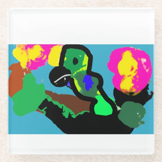 Papageienfreude Glasuntersetzer (Vorderseite)