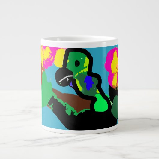 Papageienfreude Jumbo-Tasse (Vorderseite)