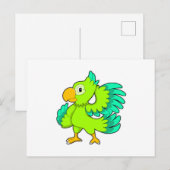 Papageiengrün Postkarte (Vorne/Hinten)
