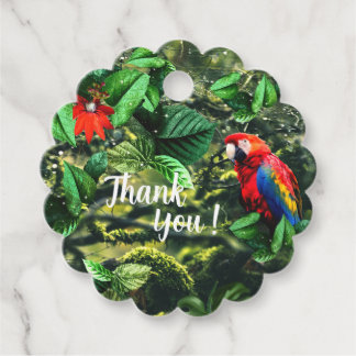 Papageienkürbis im Dschungel mit Blume Geschenkanhänger