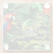 Papageienkürbis im Dschungel mit Blume Glasuntersetzer (Rückseite)