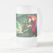 Papageienkürbis im Dschungel mit Blume Mattglas Bierglas (VorderseiteRechts)