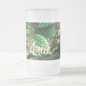 Papageienkürbis im Dschungel mit Blume Mattglas Bierglas (Mittel)