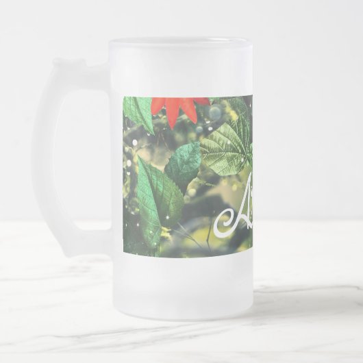 Papageienkürbis im Dschungel mit Blume Mattglas Bierglas (Links)