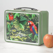 Papageienkürbis im Dschungel mit Blume Metall Brotdose (Beispiel)