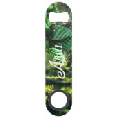 Papageienkürbis im Dschungel mit Blume Speed Flaschenöffner (Rückseite)