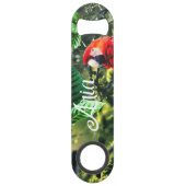 Papageienkürbis im Dschungel mit Blume Speed Flaschenöffner (Vorderseite)